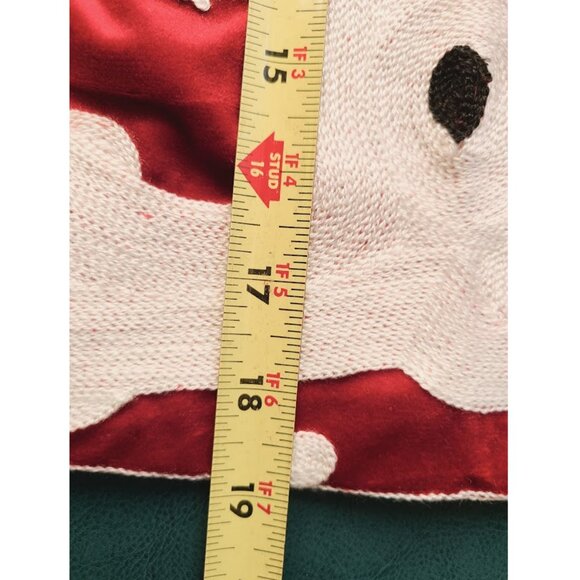 Christmas Pillow Cover Reindeer Decor Embroidered Xmas Holiday Accent Throw Case - Picture 6 of 7